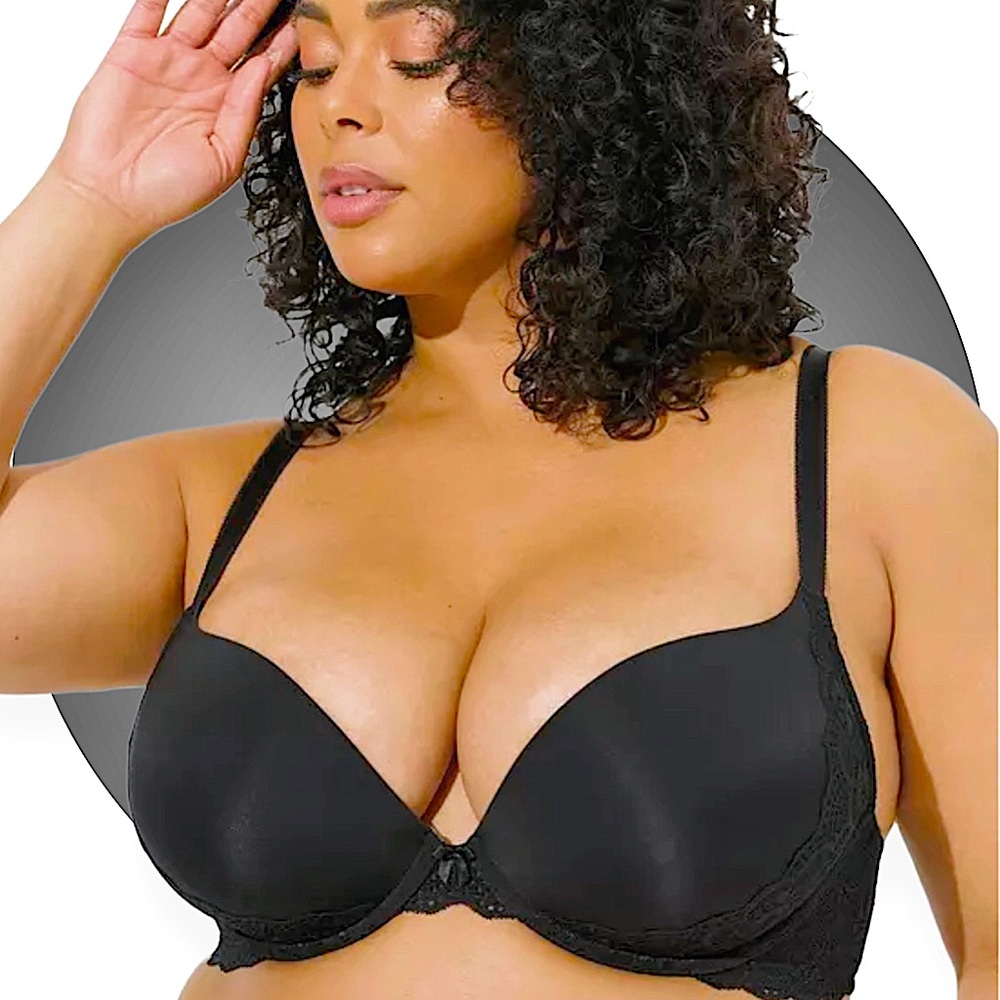 Black Lace-Trim T-Shirt Bra - Women's Intimates